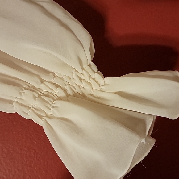 22W Sheer Ruffle chiffon button down blouse plus size - Picture 4 of 6